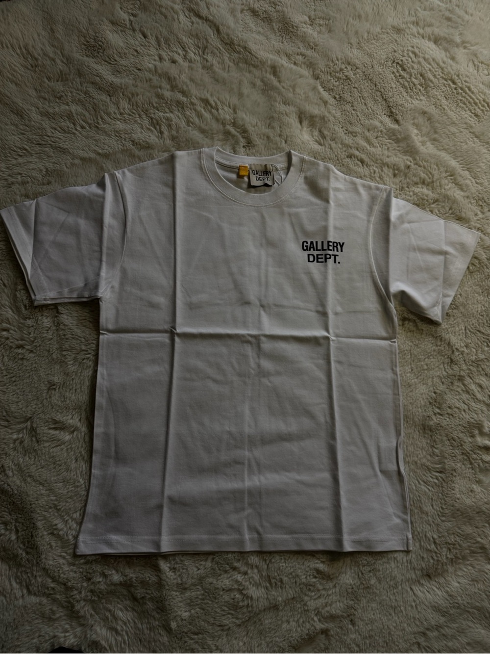 Gallery Dept White Crewneck T-Shirt with Black Chest Logo